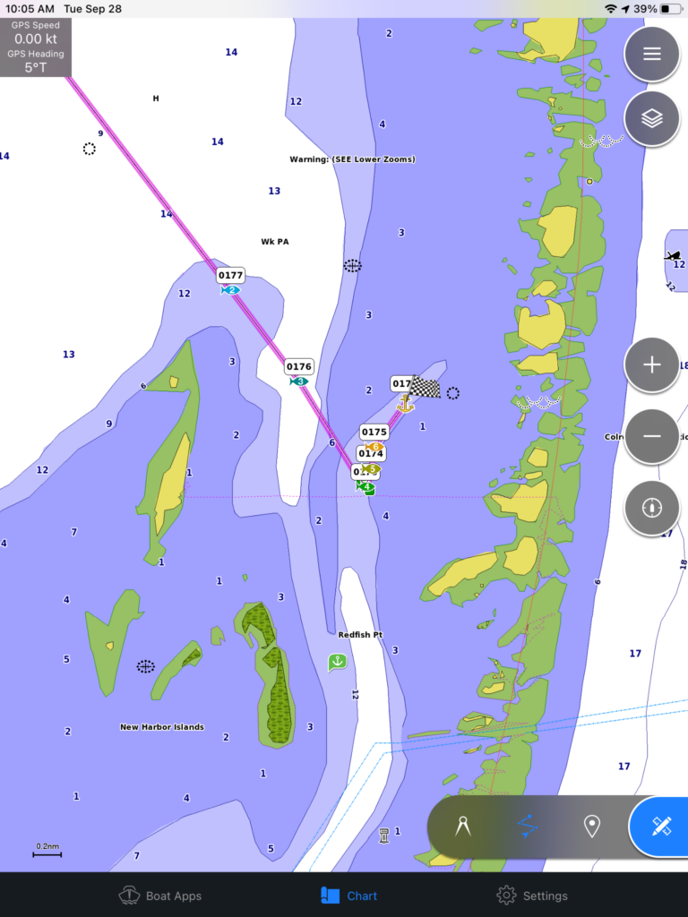 Garmin Active Captain, Chandeleur Anchorage 